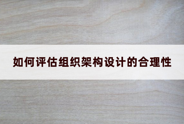 如何评估组织架构设计的合理性